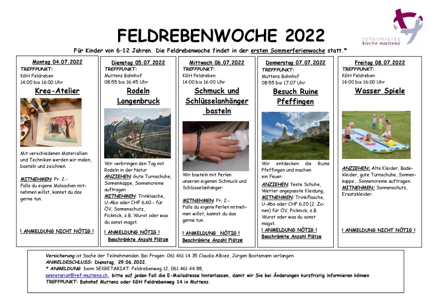Flyer - Feldrebenwoche 2022